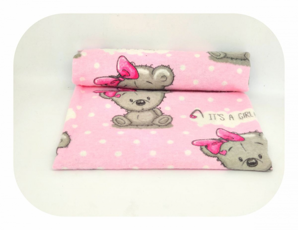 Scutec din finet 70×80 cm Bear Girl Pink 70x80 imagine noua responsabilitatesociala.ro