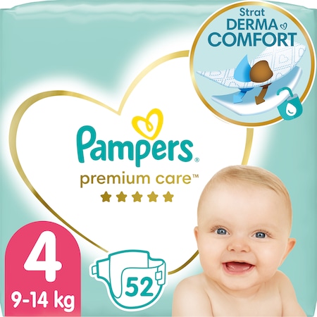 Scutece Pampers Premium Care Value Pack marimea 4, 9-14 kg 52 buc