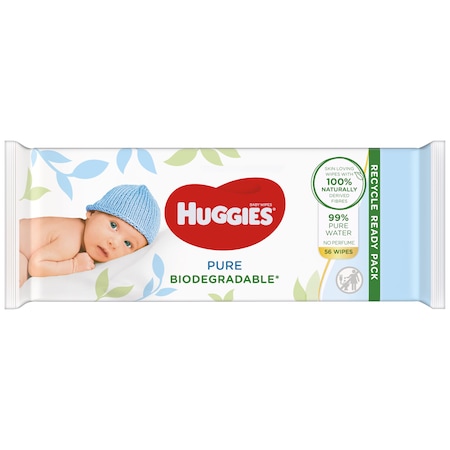 Servetele umede Huggies Pure Biodegradabile 56 buc bebelusi imagine noua responsabilitatesociala.ro