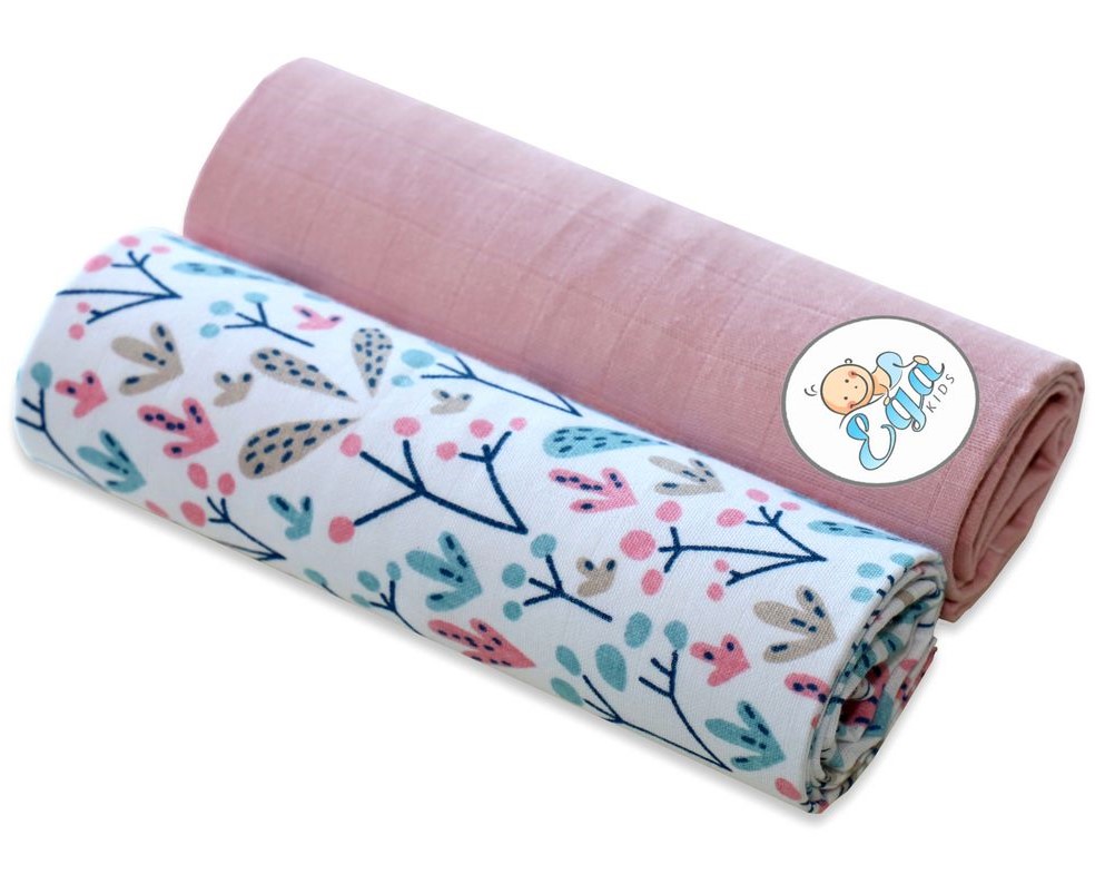 Set 2 scutece din bumbac 60x80 cm Pink Powder - 1 | YEO