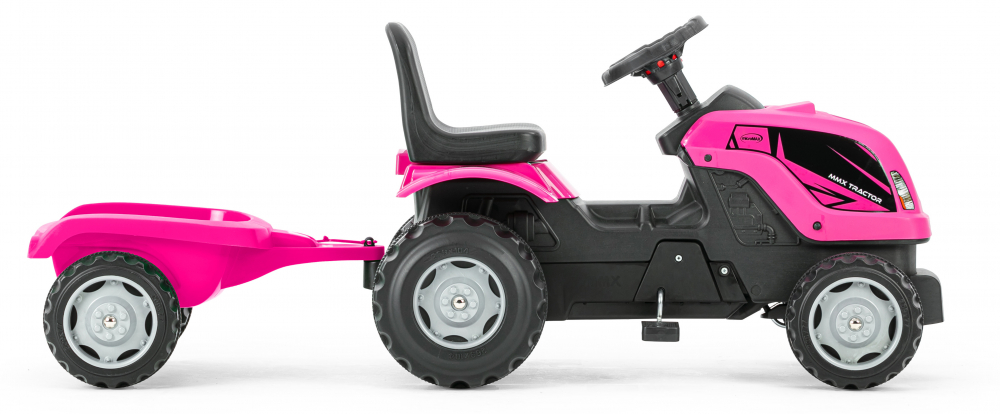 Tractor cu pedale si remorca Micromax MMX Pink - 4