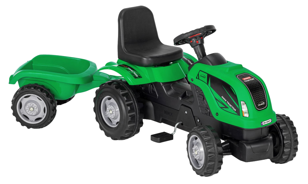 Tractor cu pedale si remorca Micromax MMX verde inchis - 3