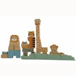 Animalele junglei din cuburi de lemn natur Egmont toys