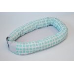 Baby nest 0-8 luni 3 in 1 bumbac, culcus, protectie patut si saltea rozete verzi