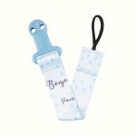 Panglica cu clip pentru suzeta Canpol Babies Bonjour Paris 51/026 Blue