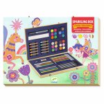 Set creativ in cutie Djeco cu culori stralucitoare 60 piese