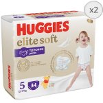 Pachet 2 x Scutece chilotel Huggies Elite Soft Pants 5, 12-17 kg, 68 buc