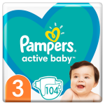 Scutece Pampers Active Baby Giant Pack+ Nr. 3 6 -10 kg 104 buc