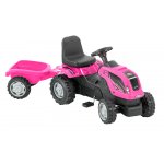 Tractor cu pedale si remorca Micromax MMX roz