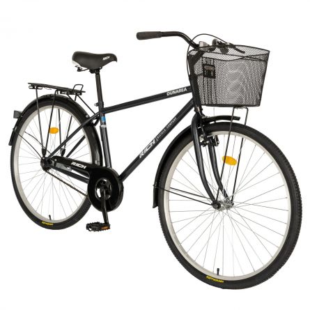 Bicicleta City 28 inch RICH Dunarea R2891A cadru negru cu design alb nichiduta.ro imagine noua