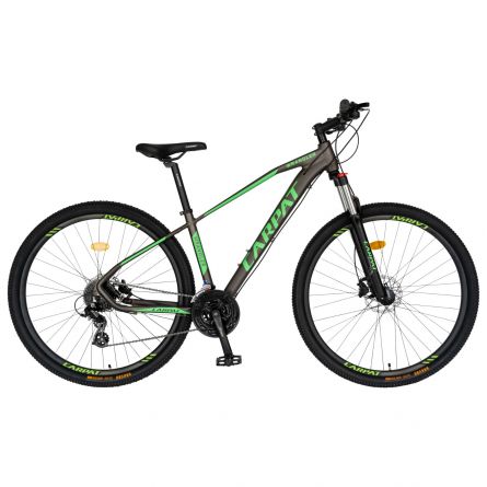 Bicicleta Hidraulica MTB-HT Carpat Wrangler C2959AH GriVerde schimbator Shimano, 24 viteze, cadru aluminiu, 29 inch, furca cu suspensie pe arc,echipata cu cric, anvelope Hakuba, greutate maxima utilizator 120 Kg - 4