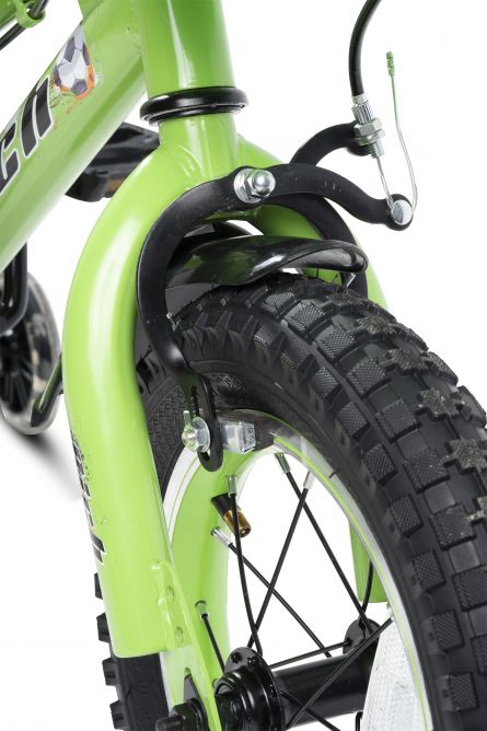 Bicicleta copii Rich Baby R1607A 16 inch C-Brake roti ajutatoare cu led cadru verde cu design alb nichiduta.ro imagine noua