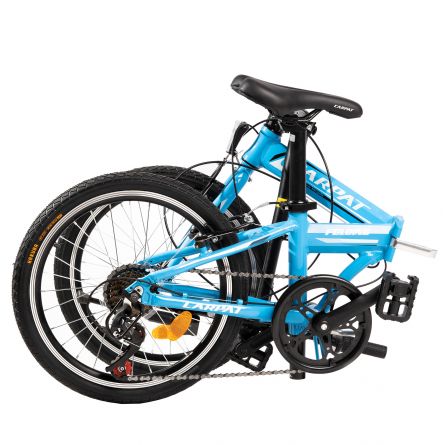 Bicicleta pliabila 20 inch Carpat Folding C2068B cadru albastru cu design alb nichiduta.ro imagine noua