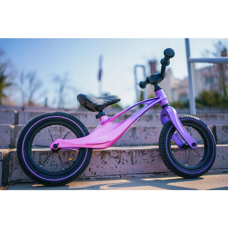 Bicicleta usoara fara pedale Lionelo cu roti gonflabile 12 inch Bart Air Pink Violet - 1