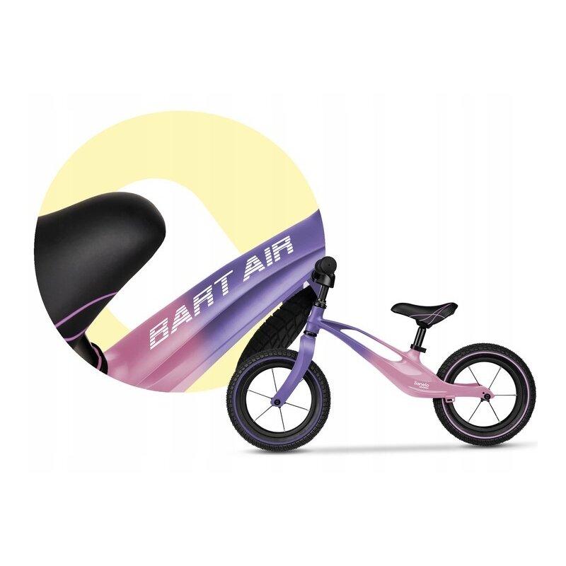 Bicicleta usoara fara pedale Lionelo cu roti gonflabile 12 inch Bart Air Pink Violet - 6