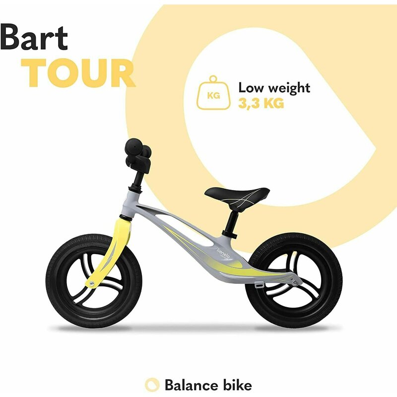 Bicicleta usoara fara pedale Lionelo cu cadru din magneziu Bart Tour 12 Grey Stone - 2
