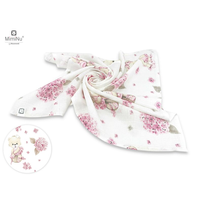 Scutec tetra din bumbac MimiNu refolosibil 70×80 cm Design Pink Ballerina 70x80 imagine 2022