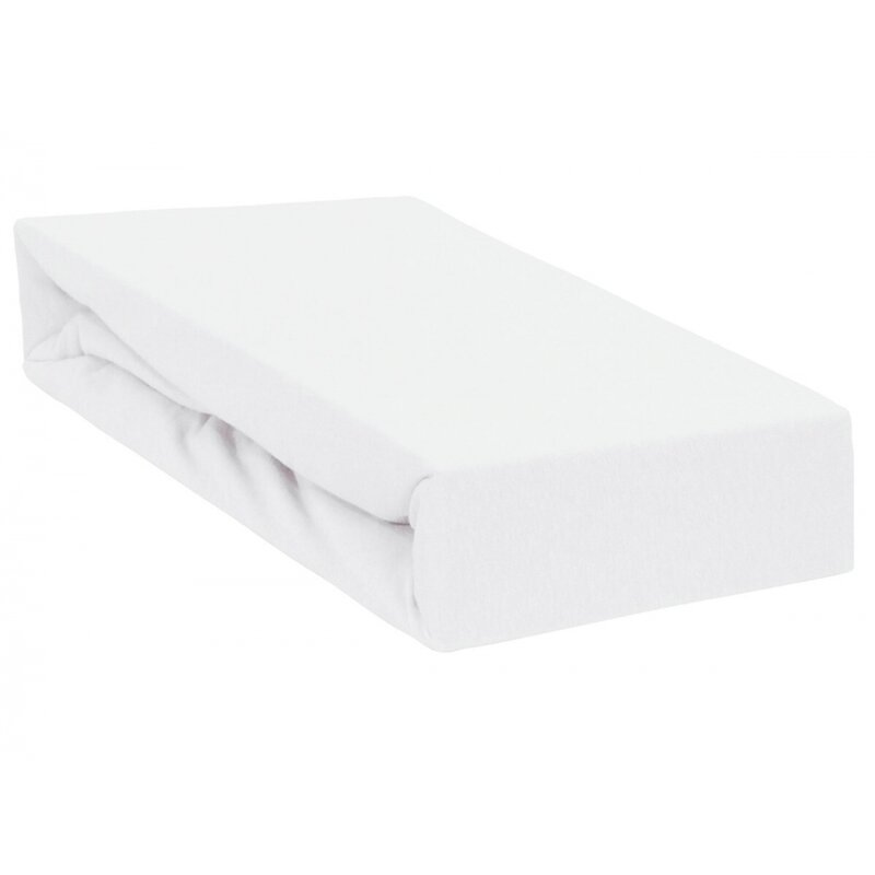 Cearceaf impermeabil cu elastic Qmini pentru patut 120x60 cm din jerseu White