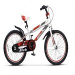 Bicicleta baieti  20 inch frane C-Brake Rich Baby R20WTB cadru alb cu design rosu