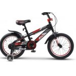 Bicicleta baieti Rich Baby R16WTB 16 inch frane C-Brake roti ajutatoare cadru negru cu design rosu