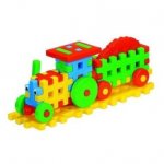 Cuburi constructii pentru copii Tractor cu remorca multicolor 38 x 10,5 x 14,5 cm Robentoys