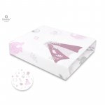 Cearceaf MimiNu cu elastic pentru patut 90x40 cm din bumbac Baby Shower Pink