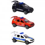 Set Dacia Duster SOS cu masina de jandarmerie salvare si politie Majorette