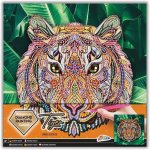 Set creativ cu diamante rotunde pe panza Diamond Painting 30x30 cm Grafix tigru
