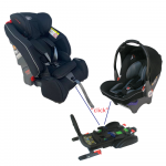 Sistem modular Klippan Triofix Maxi 9-36 Kg Rear-Facing Freestyle + Dinofix 0-13 Kg black/grey + Baza Isofix