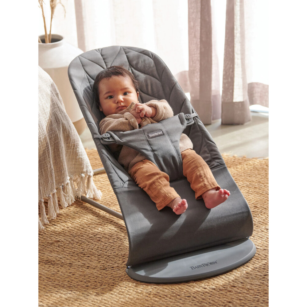 Balansoar BabyBjorn cu husa din bumbac Bliss Anthracite - 2 | YEO