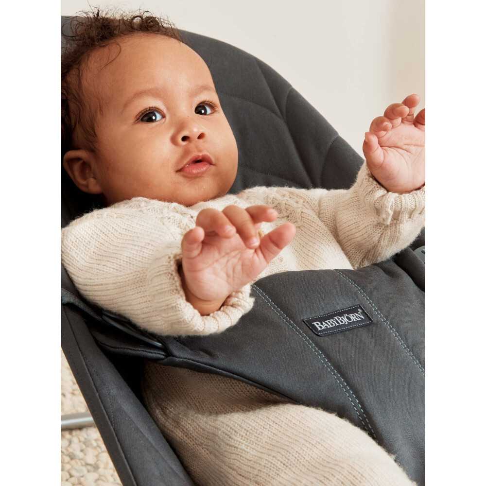 Balansoar BabyBjorn cu husa din bumbac Bliss Anthracite - 4 | YEO