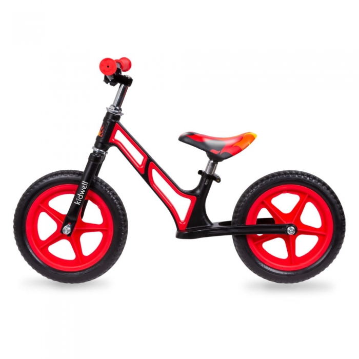 Bicicleta fara pedale Kidwell cu cadru din magneziu Comet Black Red Bicicleta imagine noua responsabilitatesociala.ro