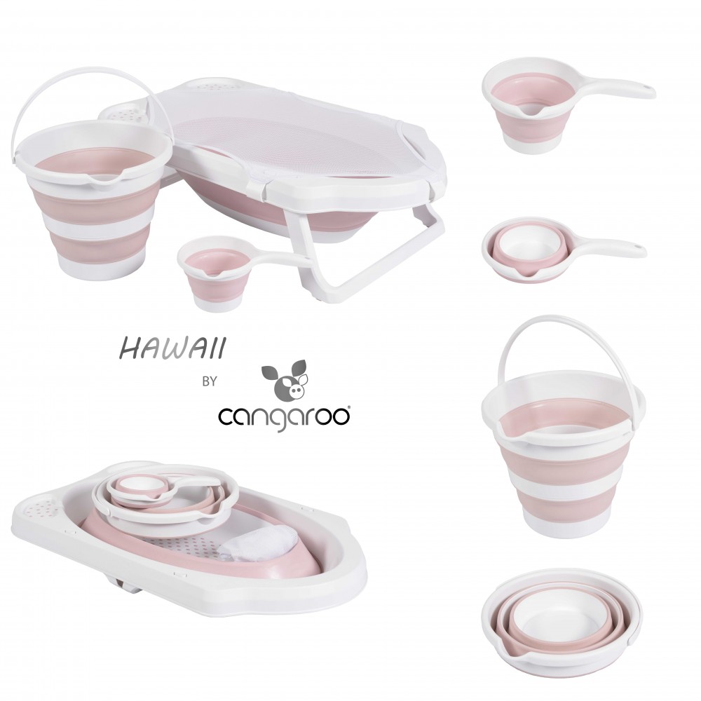 Set cadita pliabila cu 4piese Cangaroo Hawaii Roz - 1 | YEO