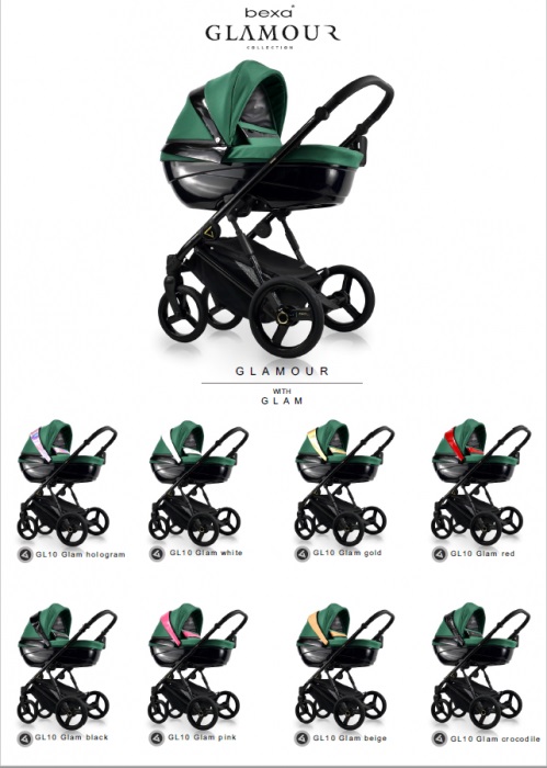 Carucior copii 3 in 1 reversibil complet accesorizat 0-36 luni Bexa Glamour Verde Smarald - 4
