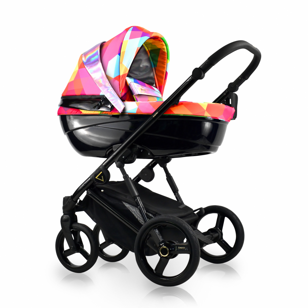 Carucior copii 3 in 1 reversibil complet accesorizat 0-36 luni Bexa Rainbow Glamour 0-36