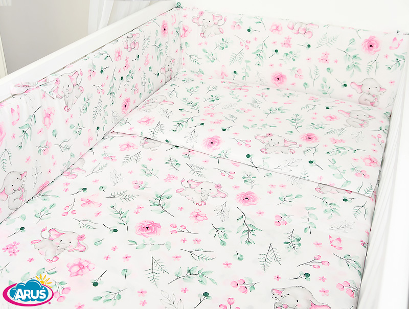 Cearceaf cu elastic 120x60 cm Pink Little Jars 150