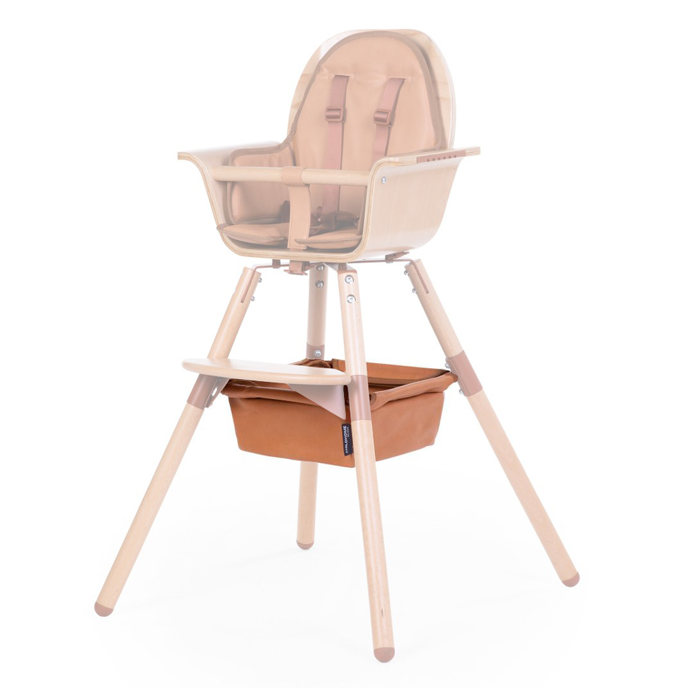 Cos accesorii pentru scaun de masa Childhome Evolu aspect piele maro Accesorii imagine noua responsabilitatesociala.ro