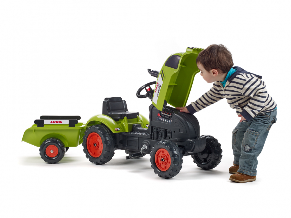 Jucarie tractor pentru copii cu pedale si remorca Falk 2041C - 1