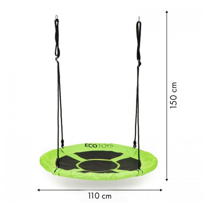 Leagan pentru copii Ecotoys rotund tip cuib de barza suspendat 110 cm MIR6001 verde - 2 | YEO