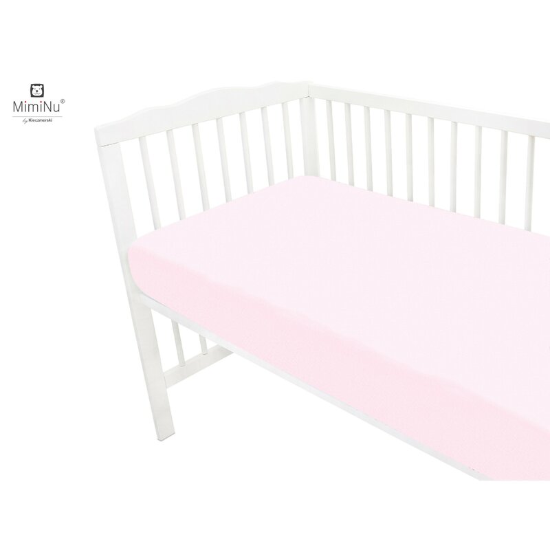 Cearceaf jerse cu elastic 120x60 cm light pink miminu