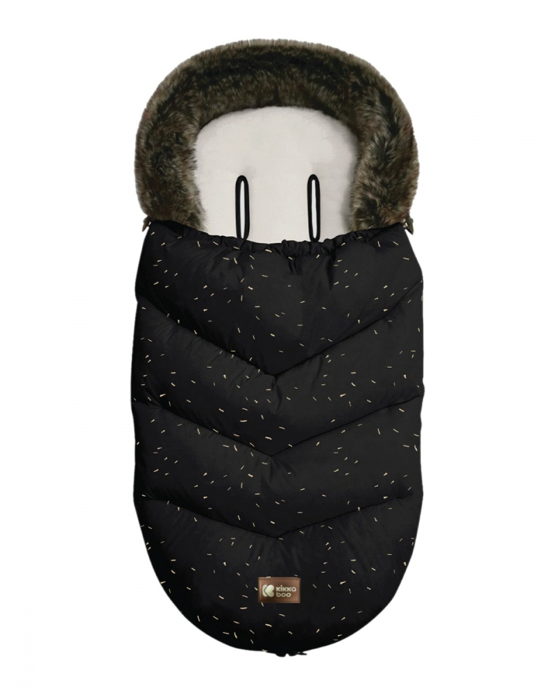 Sac de iarna Kikkaboo pentru carucior 95×45 cm Luxury Fur Confetti Black 95x45 imagine noua responsabilitatesociala.ro