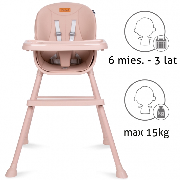 Scaun de masa 4 in 1 Kidwell Eatan Pink - 2 | YEO