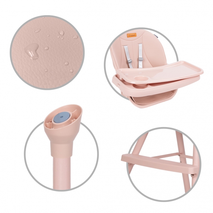 Scaun de masa 4 in 1 Kidwell Eatan Pink - 4 | YEO