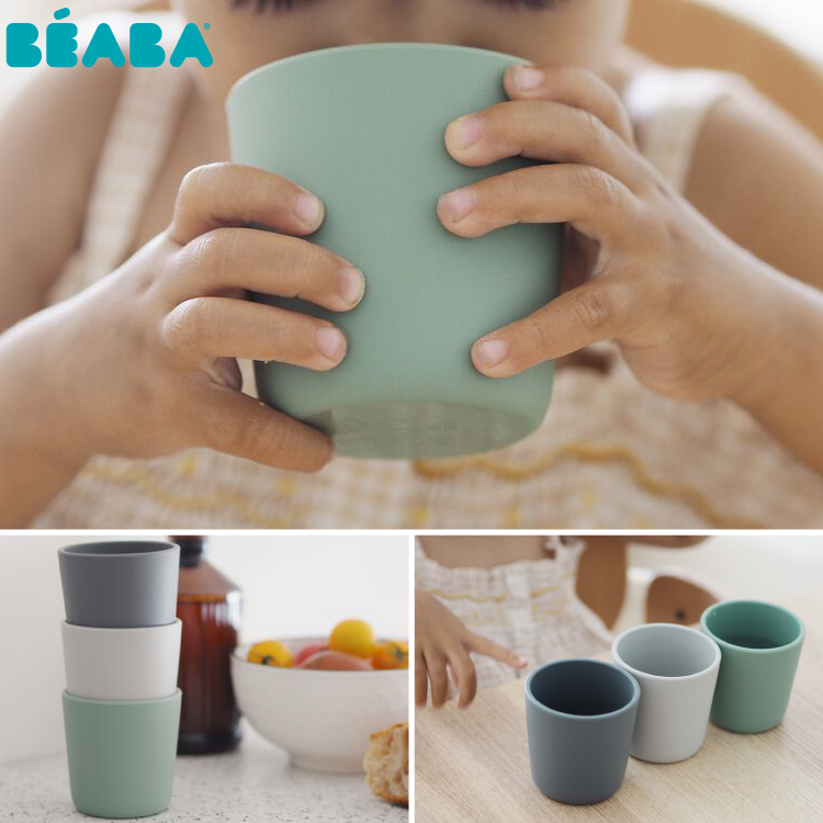 Set 3 pahare silicon Beaba Sage Green - 3 | YEO