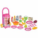 Carucior de cumparaturi cu 25 de accesorii Barbie Market