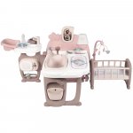 Centru de ingrijire pentru papusi maro cu 23 accesorii Smoby Baby Nurse Dolls Play Center