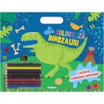 Carte Coloreaza Dinozauri cu creioane
