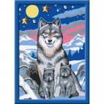 Pictura pe numere Creart familie de lupi