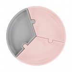 Farfurie Puzzle Minikoioi 100% Premium Silicone Pinky Pink / Powder Grey