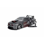Masinuta metalica Ford Mustang scara 1:32 si figurina metalica War Machine Marvel Jada